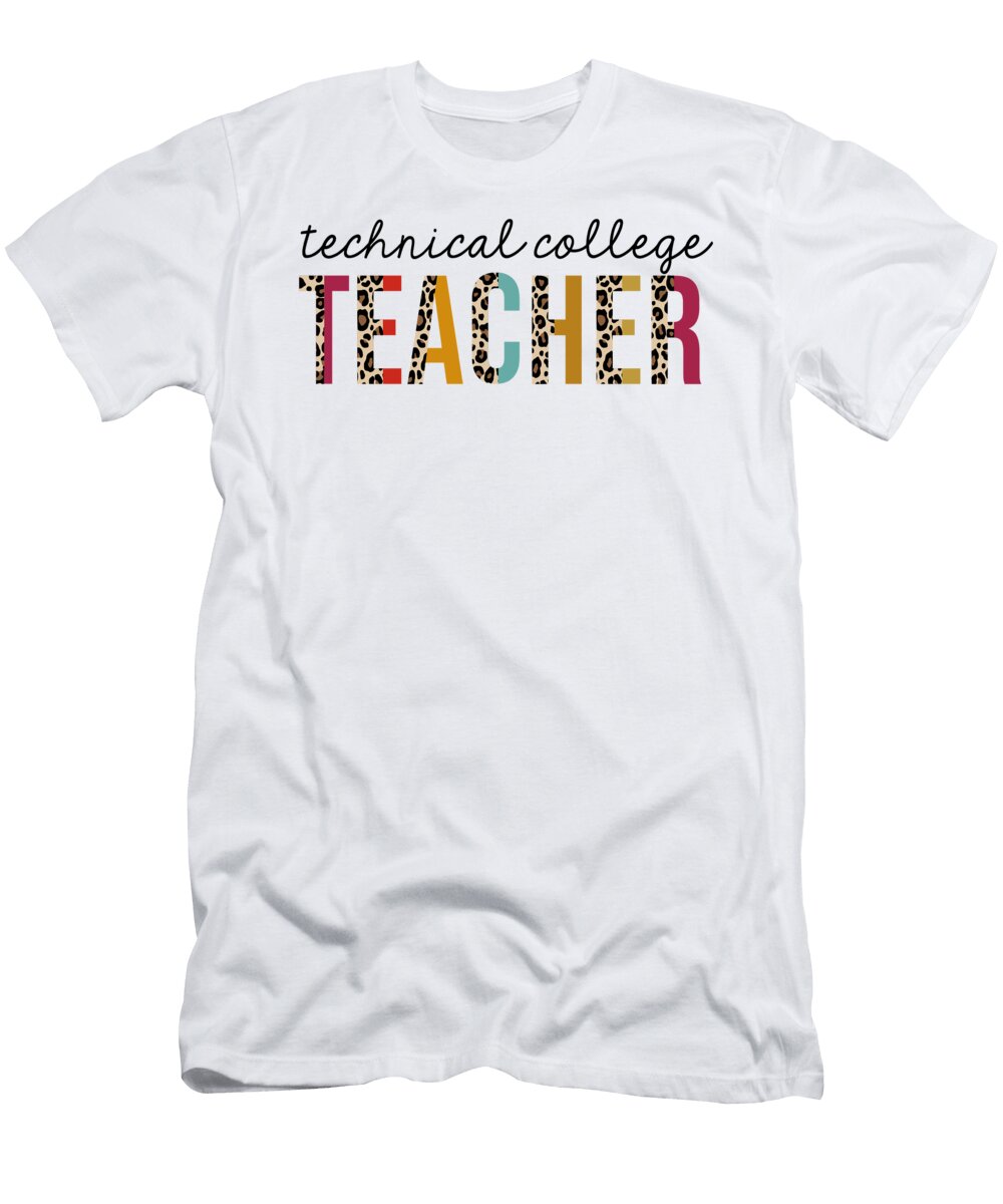 1 Technical College Teacher Leopard Teaching Appreciation Jensen Cena T-Shirt