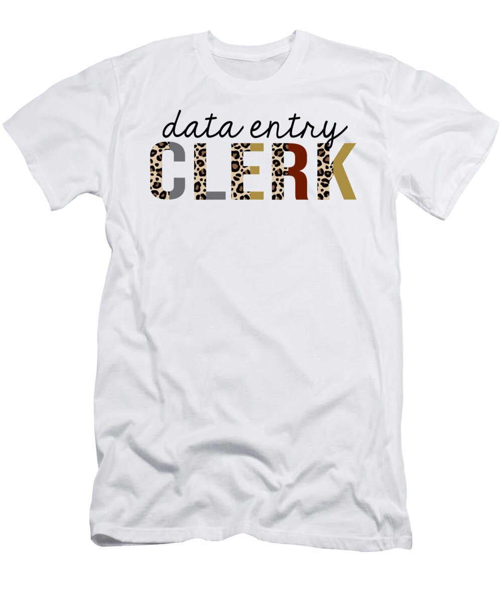 Data Entry Clerk Leopard Print Funny Jensen Cena T-Shirt