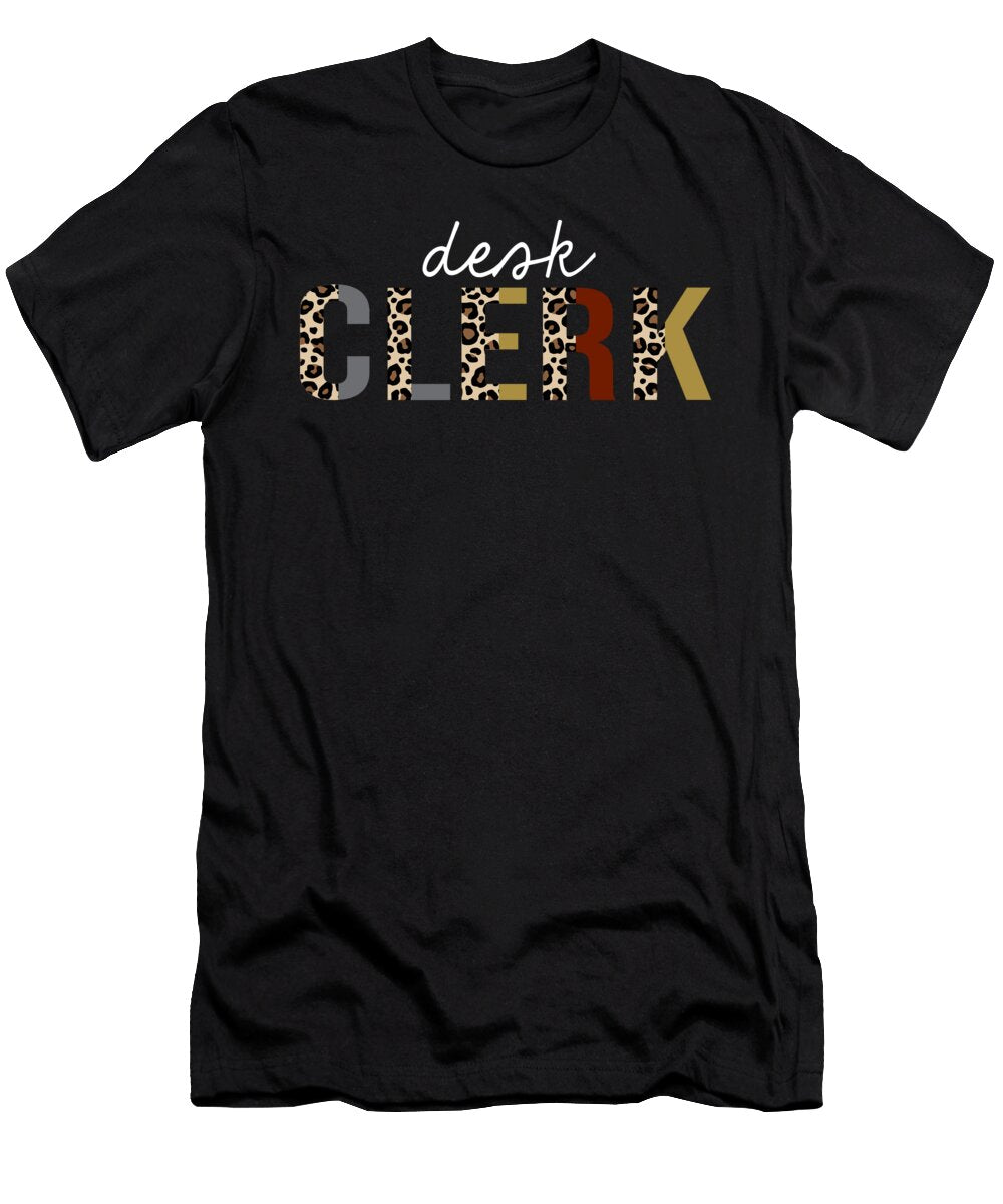 Desk Clerk Leopard Print Funny Appreciation Jensen Cena T-Shirt