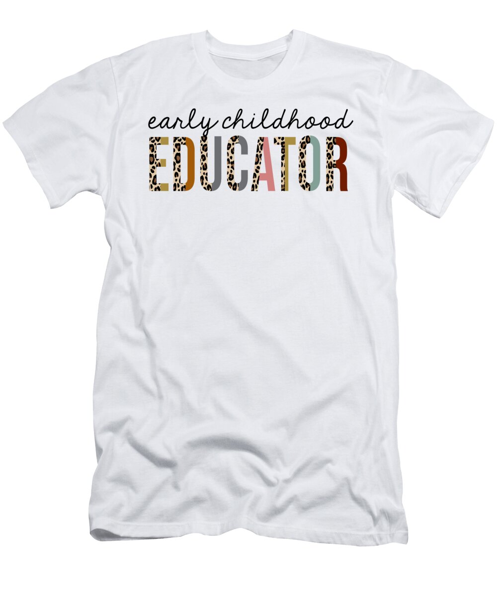 Early Childhood Educator Leopard Print Funny Jensen Cena T-Shirt