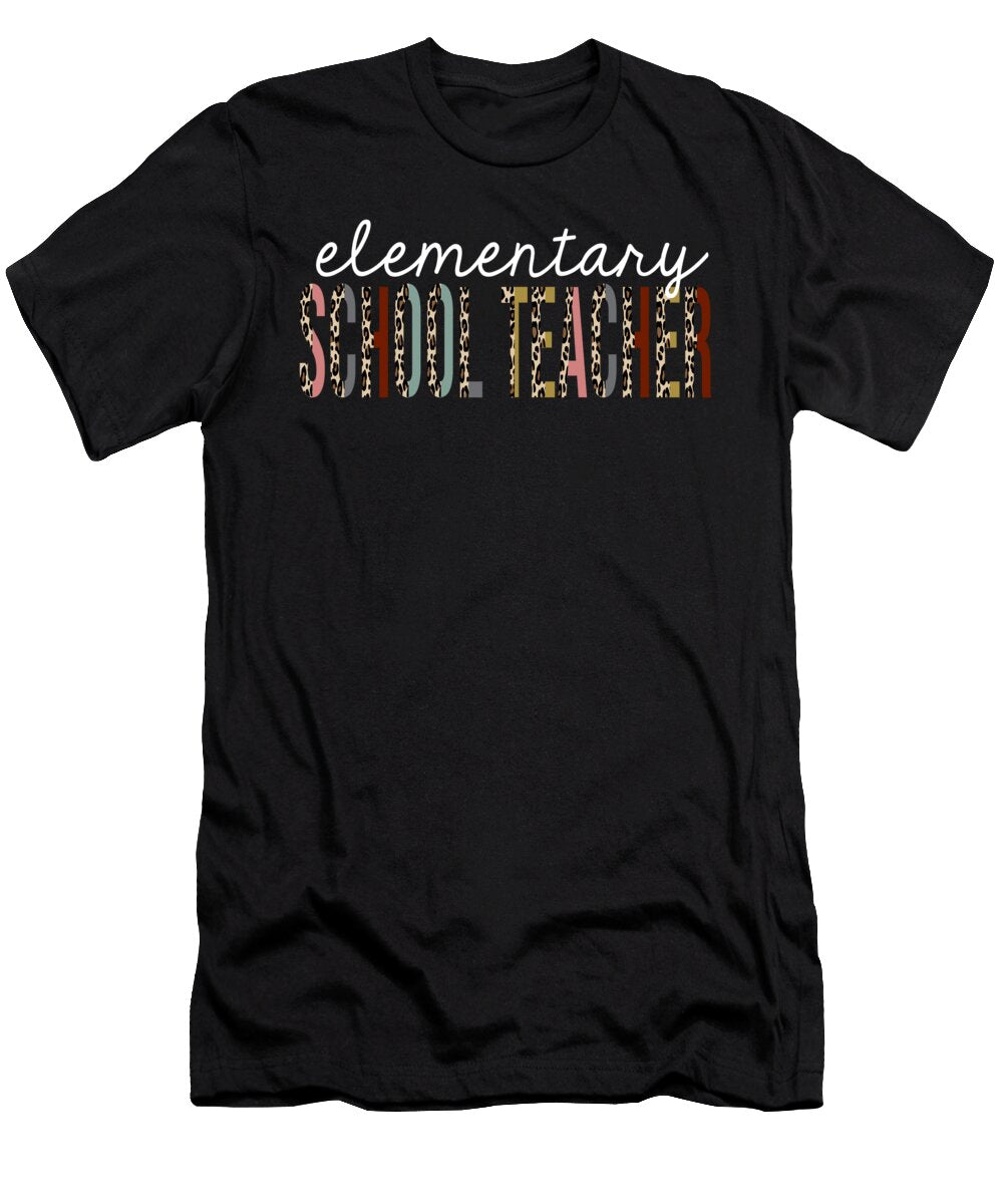 Elementary School Teacher Leopard Print Funny Appreciation Jensen Cena T-Shirt