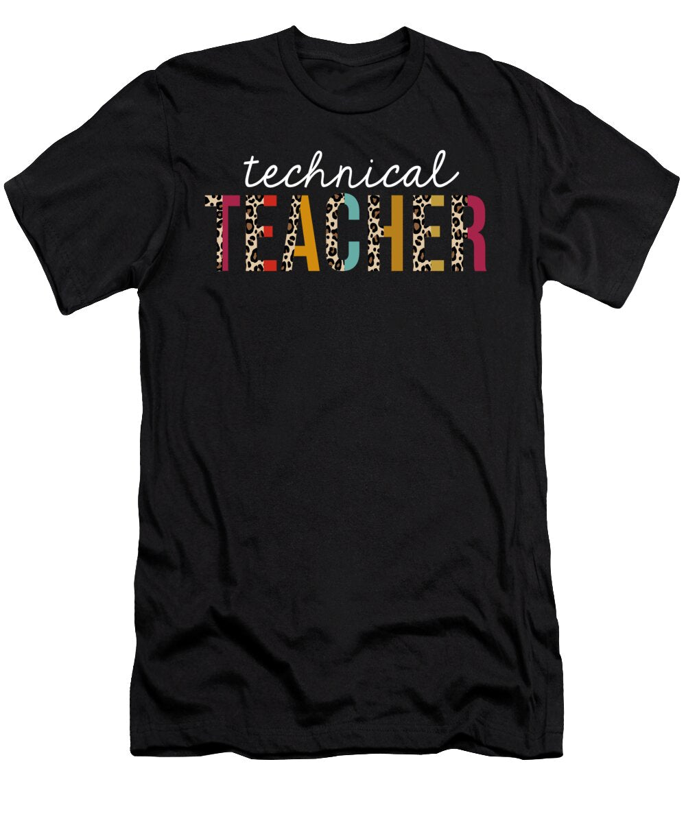 Technical Teacher Life Leopard Educator Appreciation Jensen Cena T-Shirt