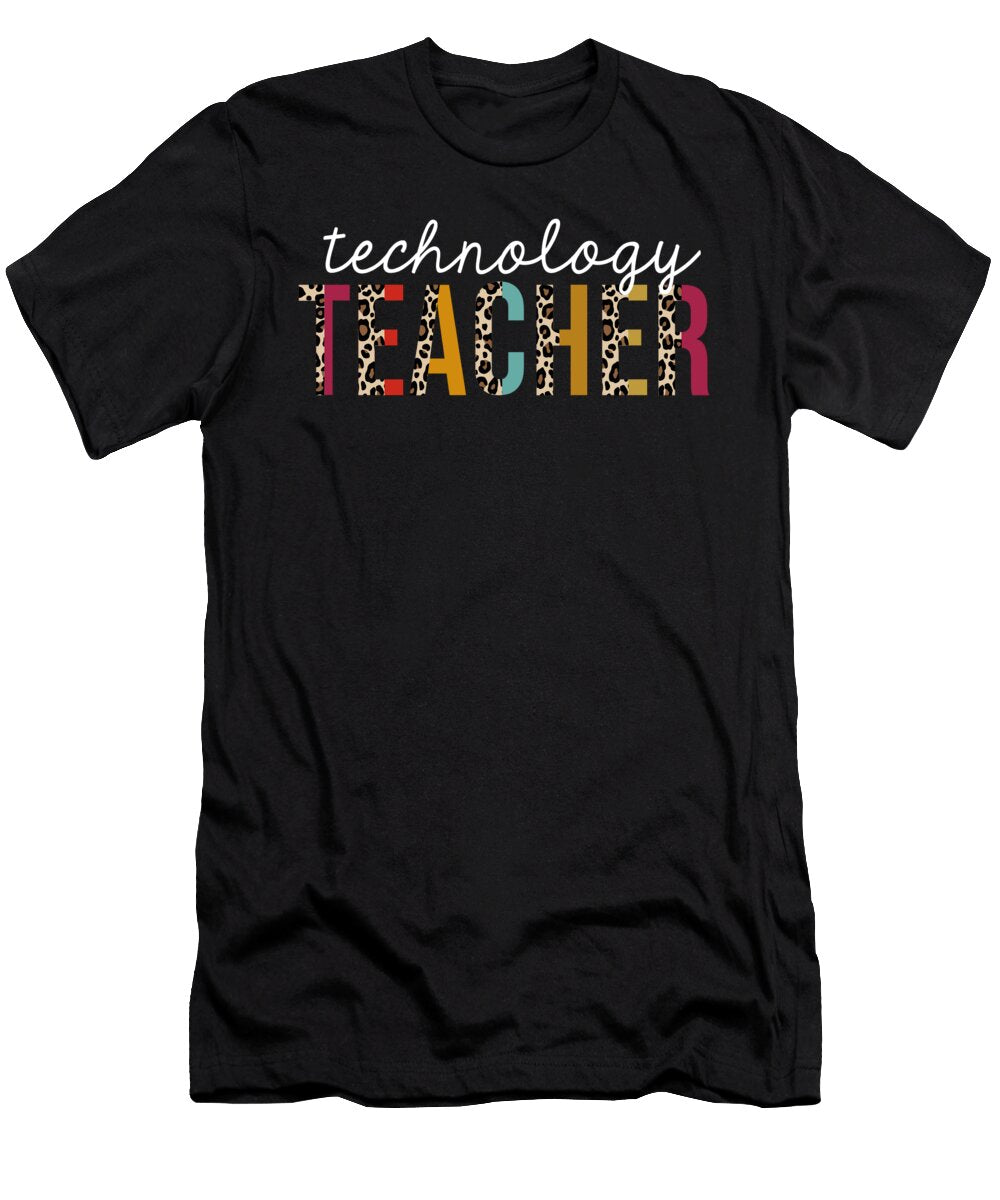 Technology Teacher Leopard Funny Teaching Appreciation Jensen Cena T-Shirt