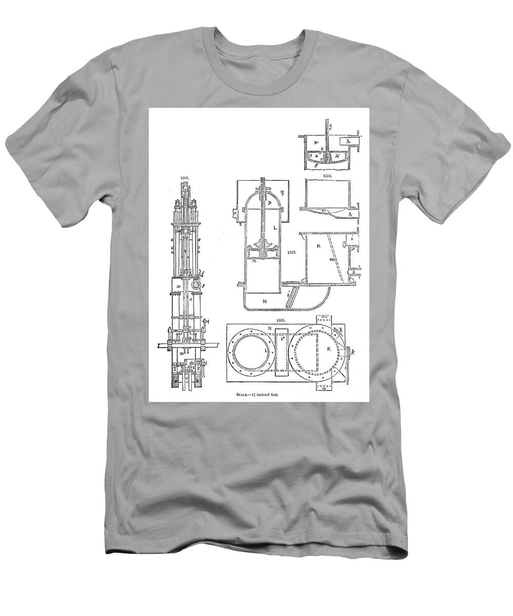 Varieties of Steam Engines G7 Historic Illustrations T-Shirt